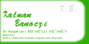 kalman banoczi business card